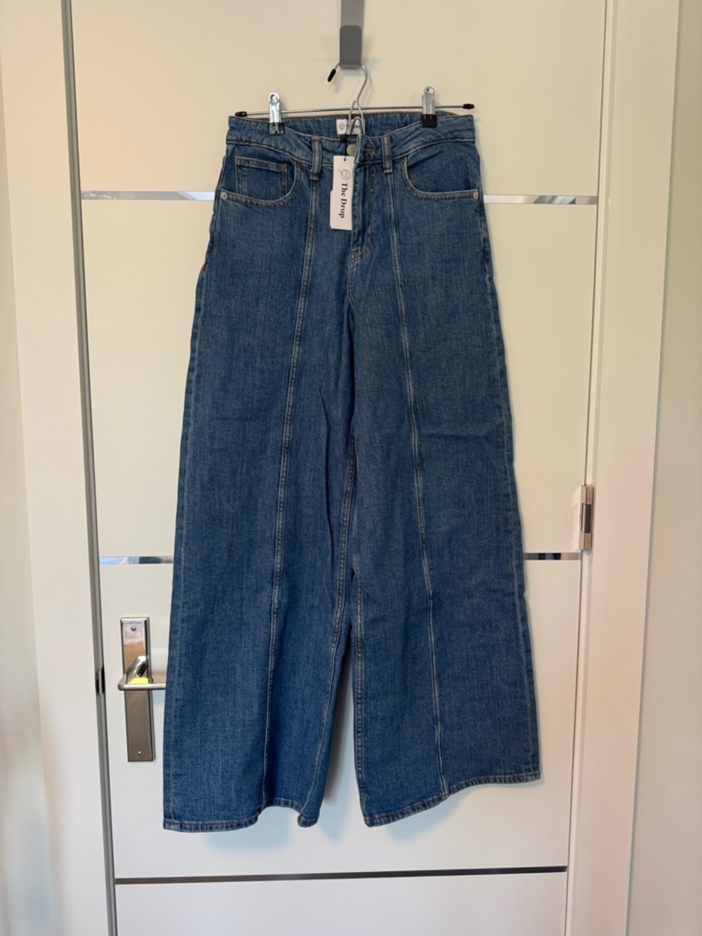 The Line by K Dark Blue High-Rise Wide-Leg Jeans